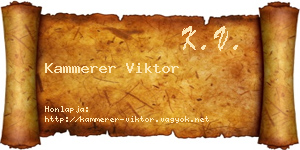 Kammerer Viktor névjegykártya